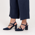 Load image into Gallery viewer, DJANGO & JULIETTE LAHTI NAVY SUEDE - Women Heels - Collective Shoes 
