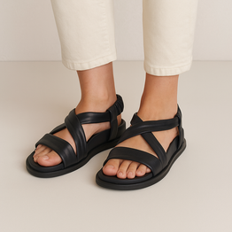 DJANGO & JULIETTE GOLISH BLACK - Women Sandals - Collective Shoes 