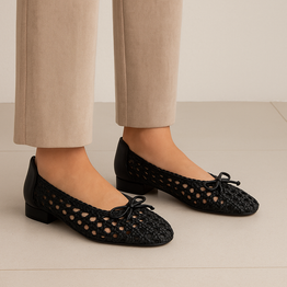 BRESLEY PLANET BLACK - Women Belle Flats - Collective Shoes 