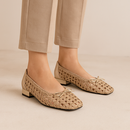 BRESLEY PLANET CHAMPAGNE - Women Belle Flats - Collective Shoes 