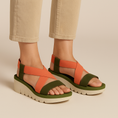 Load image into Gallery viewer, FLY LONDON YABI ARMY GREEN TEA ROSE - Women Sandals - Collective Shoes 
