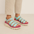 Load image into Gallery viewer, FLY LONDON YOJI SKY BLUE SPEARMINT LILAC
