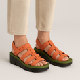 Load image into Gallery viewer, FLY LONDON YOJI TEA ROSE ARMY GREEN - Women Sandals - Collective Shoes 
