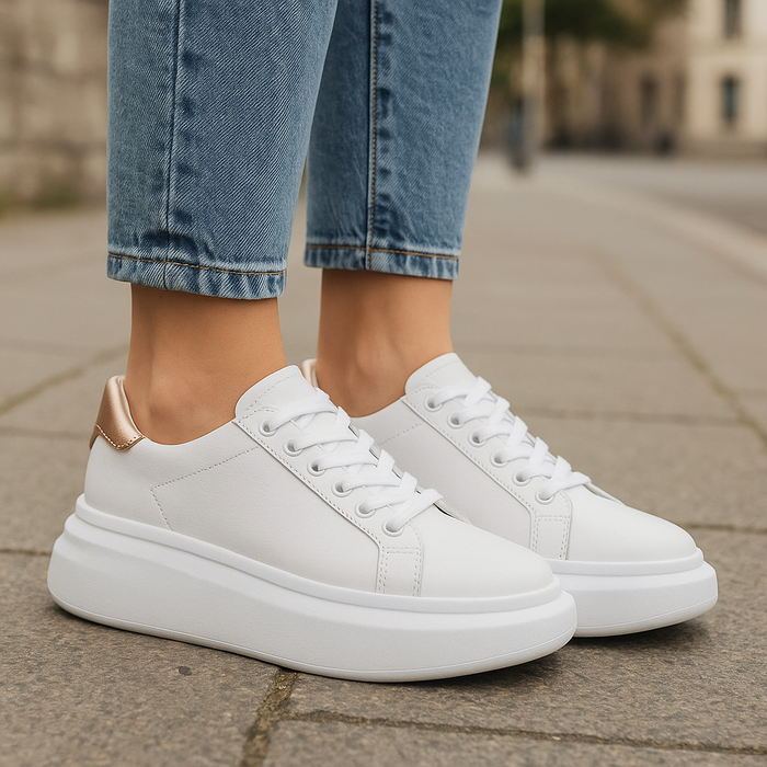 TAMARA LONDON BAILEY WHITE ROSEGOLD - Women Sneakers - Collective Shoes 