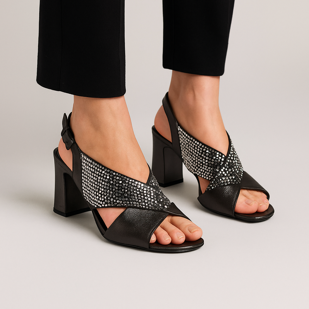 DJANGO & JULIETTE KONDUCT BLACK  SHIMMER - Women Sandals - Collective Shoes 