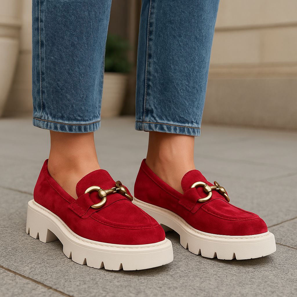 TAMARA LONDON PARGO RED SUEDE - Women Loafers - Collective Shoes 