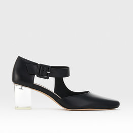 DJANGO & JULIETTE HAPPIE BLACK/CLEAR HEEL - Women Sandals - Collective Shoes 