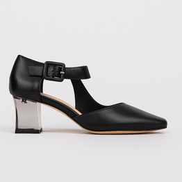 DJANGO & JULIETTE HAPPIE BLACK SATIN - Women Sandals - Collective Shoes 