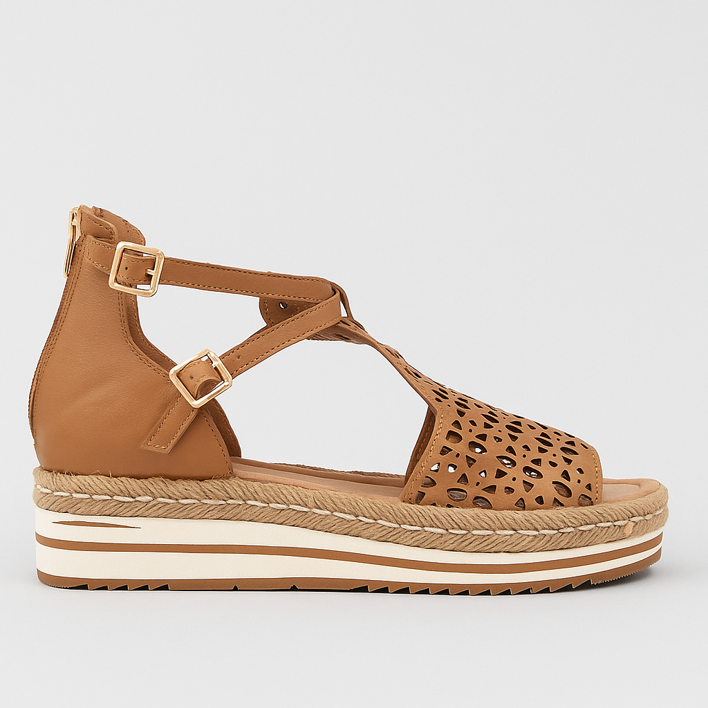 DJANGO & JULIETTE ACCRA DARK TAN - Women Sandals - Collective Shoes 