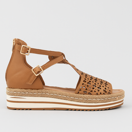 DJANGO & JULIETTE ACCRA DARK TAN - Women Sandals - Collective Shoes 