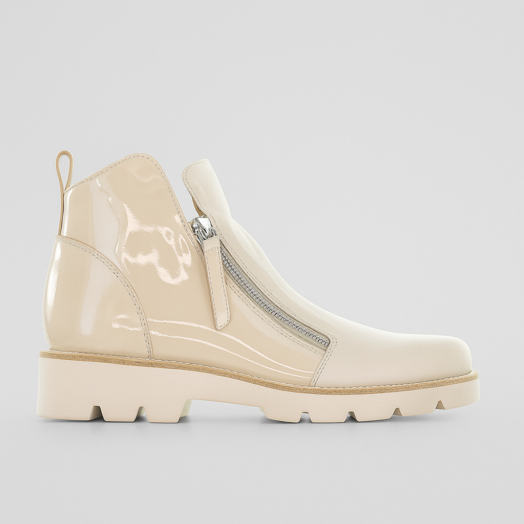 DJANGO & JULIETTE DOTTIZ VANILLA OATMEAL PATENT - Women Boots - Collective Shoes 