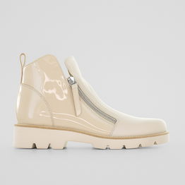DJANGO & JULIETTE DOTTIZ VANILLA OATMEAL PATENT - Women Boots - Collective Shoes 
