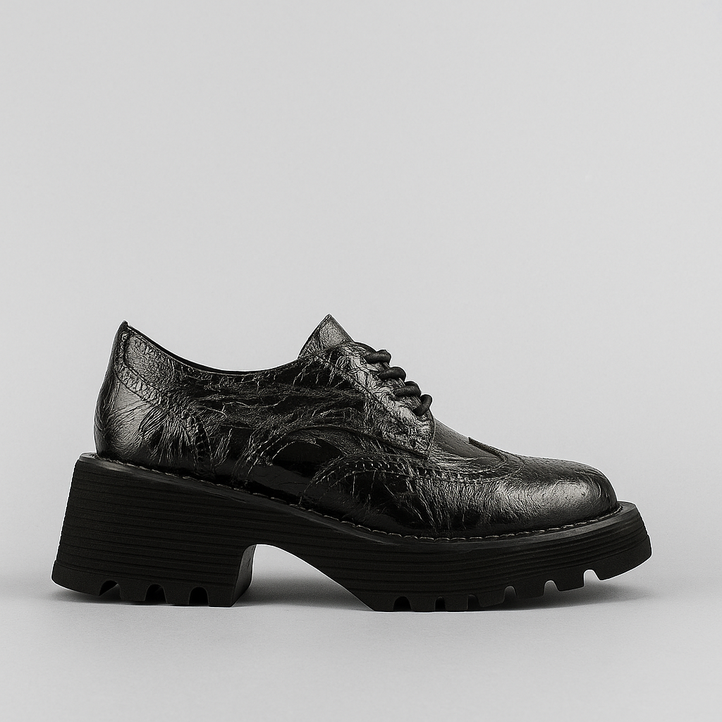 BRESLEY SLANT DUSKY PATENT - Women Oxford / Brogue Shoes - Collective Shoes 
