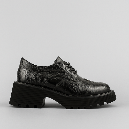 BRESLEY SLANT DUSKY PATENT - Women Oxford / Brogue Shoes - Collective Shoes 