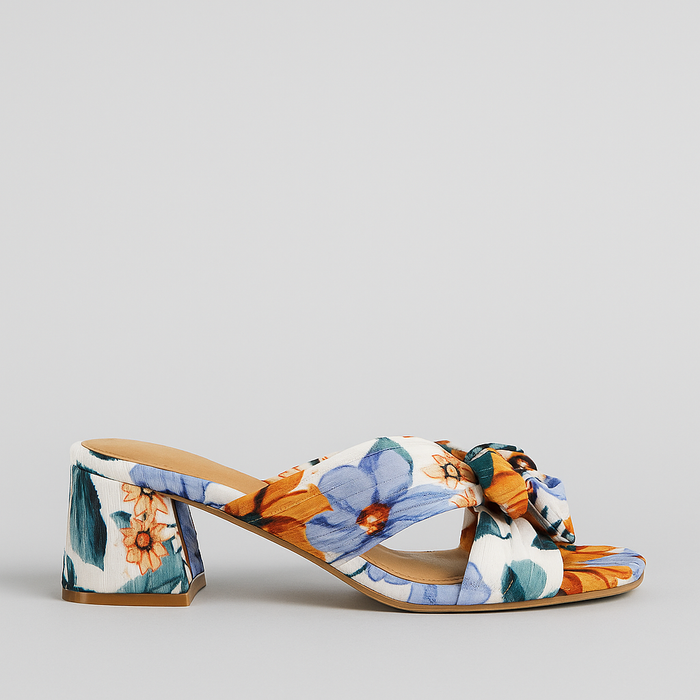 BRESLEY ANISTON BEIGE FLORAL - Women Heels - Collective Shoes 