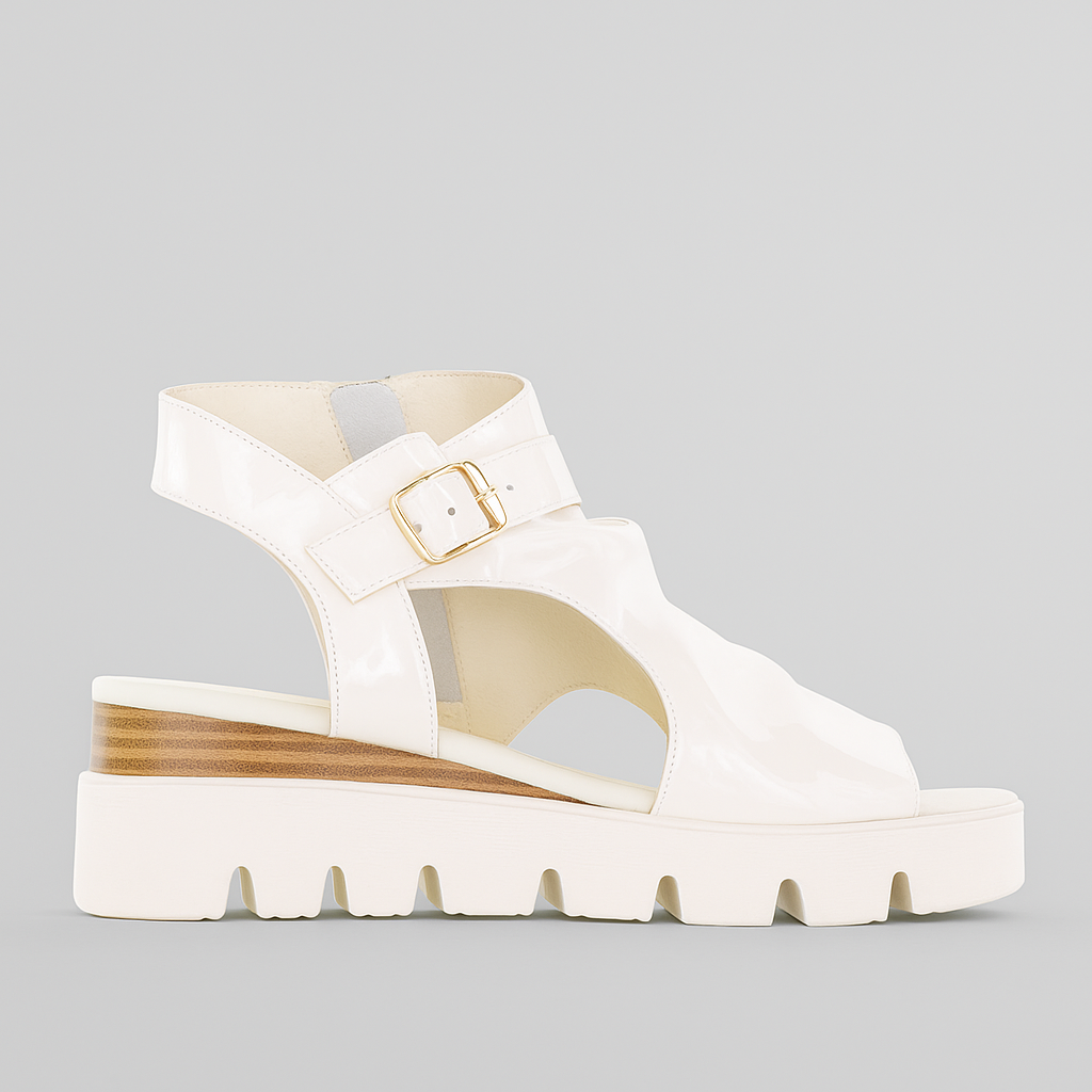 DJANGO & JULIETTE RUFUSS IVORY PAT - Women Sandals - Collective Shoes 