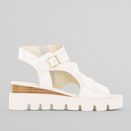 DJANGO & JULIETTE RUFUSS IVORY PAT - Women Sandals - Collective Shoes 