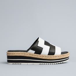 DJANGO & JULIETTE ANKITA WHITE BLACK - Women Slides - Collective Shoes 