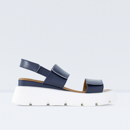 LE SANSA HANDLE NAVY SILVER - Women Sandals - Collective Shoes 