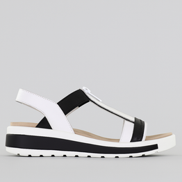 ZIERA GISTA WHITE BLACK - Women Sandals - Collective Shoes 