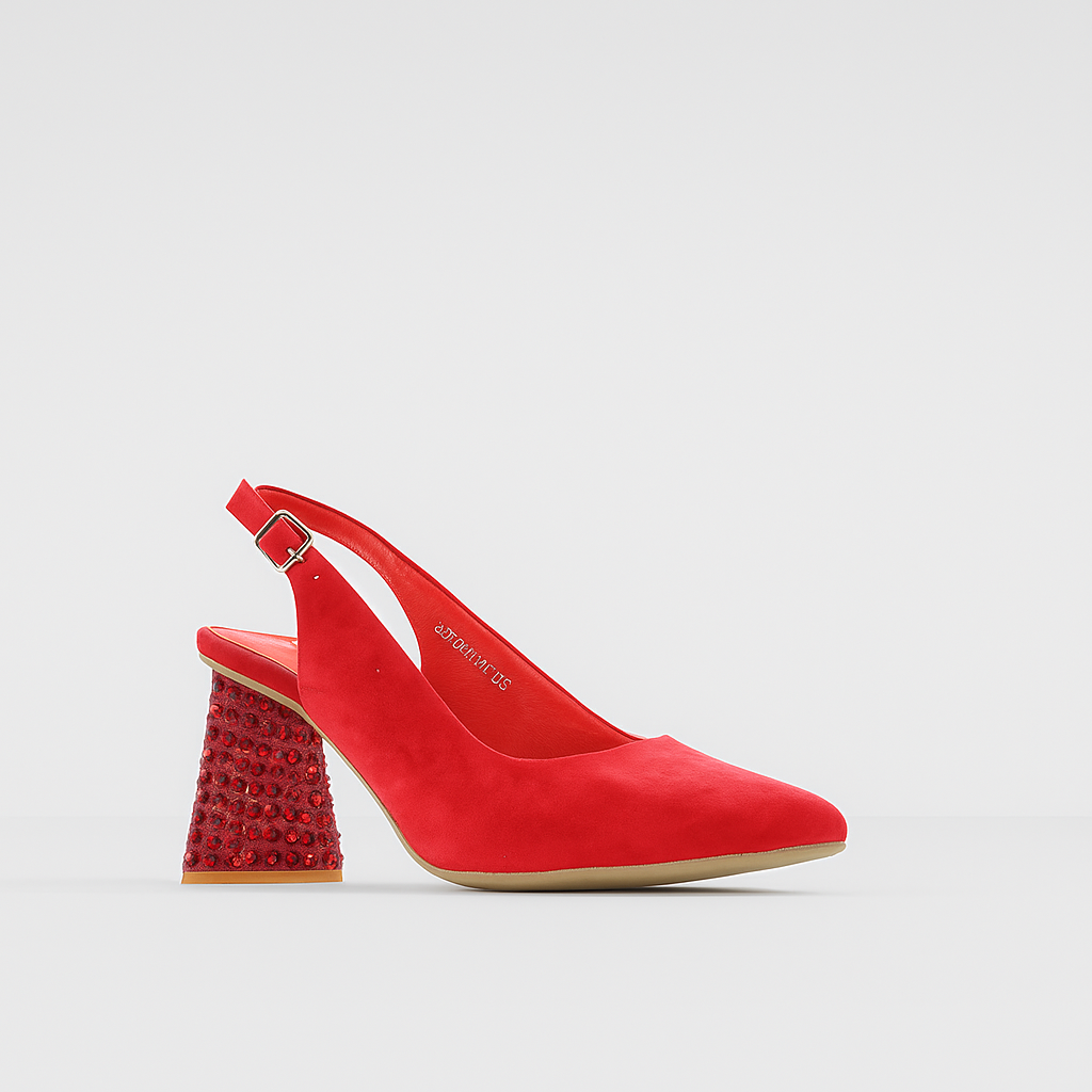 DJANGO & JULIETTE LESNOY RED SUEDE - Women Heels - Collective Shoes 