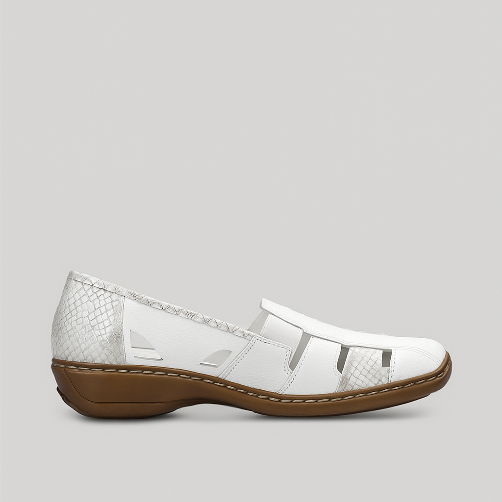 RIEKER 41385-60 WHITE - Women Slip-ons - Collective Shoes 