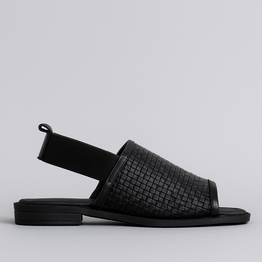 BRESLEY SNOB BLACK WEAVE - Women Sandals - Collective Shoes 