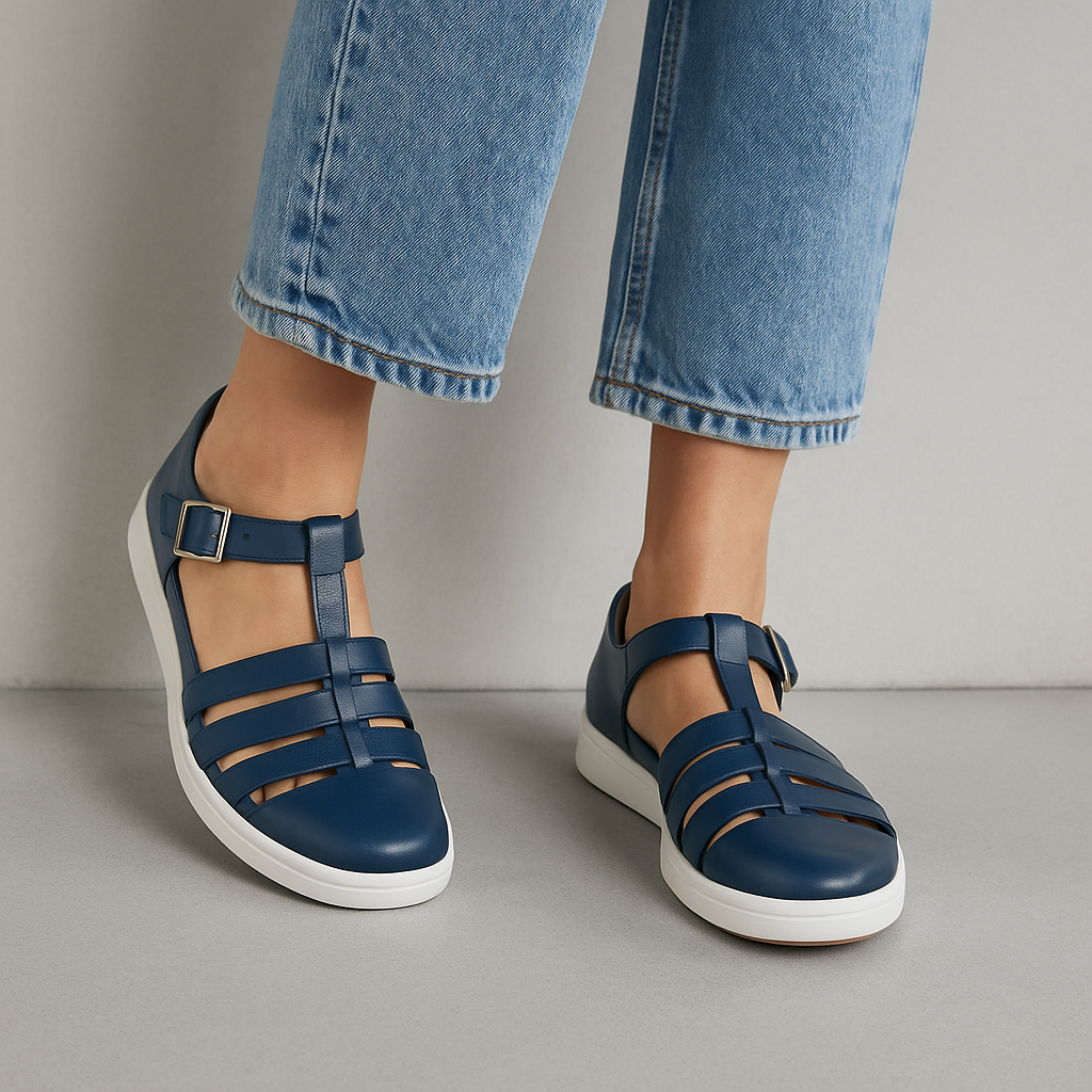 ZIERA DIANEY NAVY WHITE - Women Sandals - Collective Shoes 