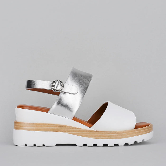 LE SANSA TESS WHITE SILVER - Women Sandals - Collective Shoes 