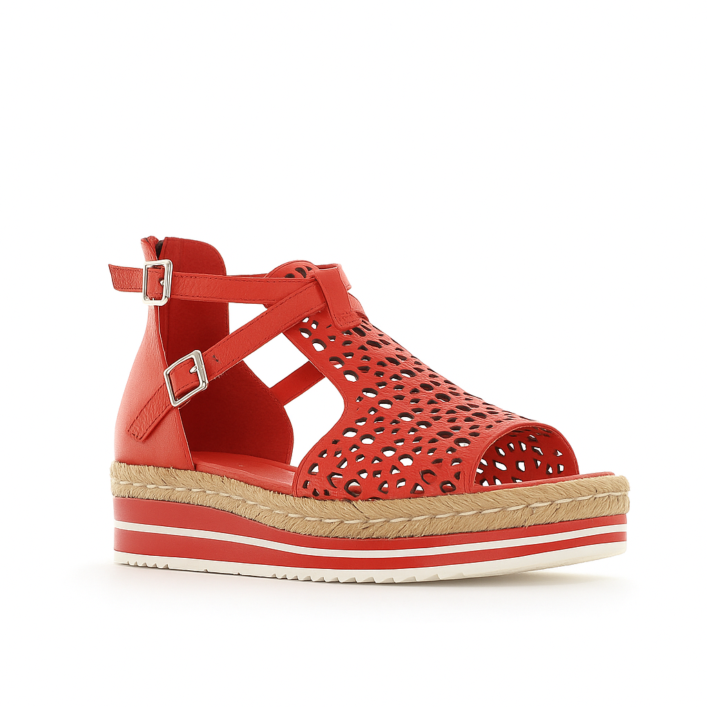 DJANGO & JULIETTE ACCRA RED - Women Sandals - Collective Shoes 
