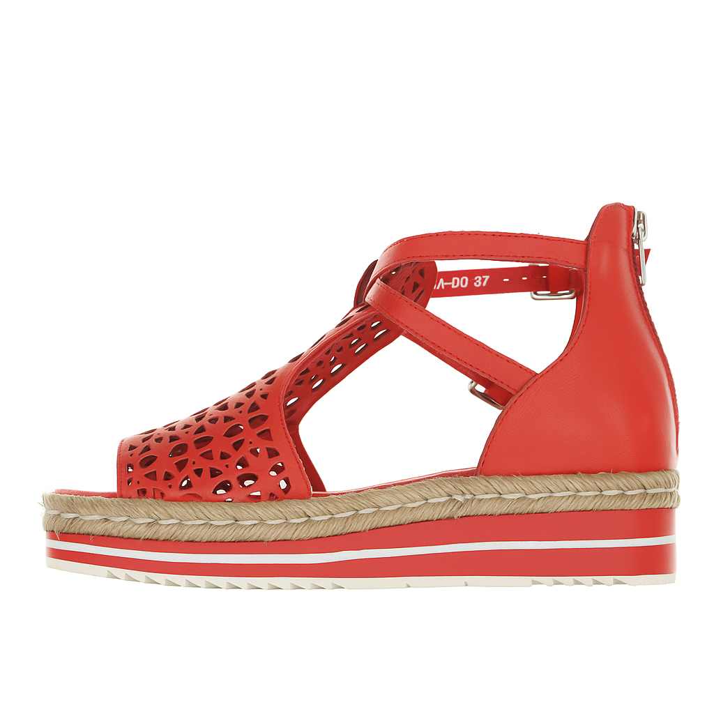 DJANGO & JULIETTE ACCRA RED - Women Sandals - Collective Shoes 