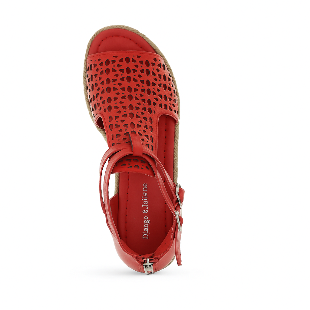 DJANGO & JULIETTE ACCRA RED - Women Sandals - Collective Shoes 