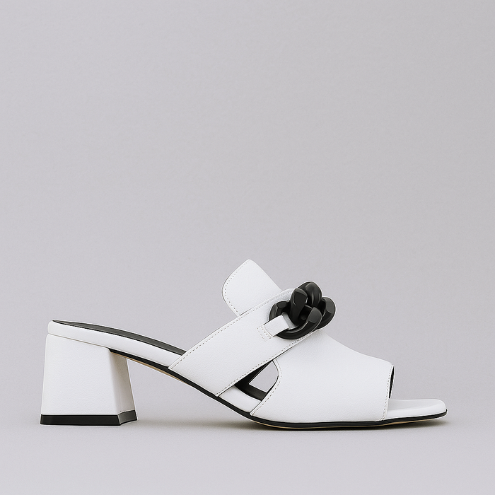 BRESLEY ADDER WHITE EMBOSS - Women Heels - Collective Shoes 