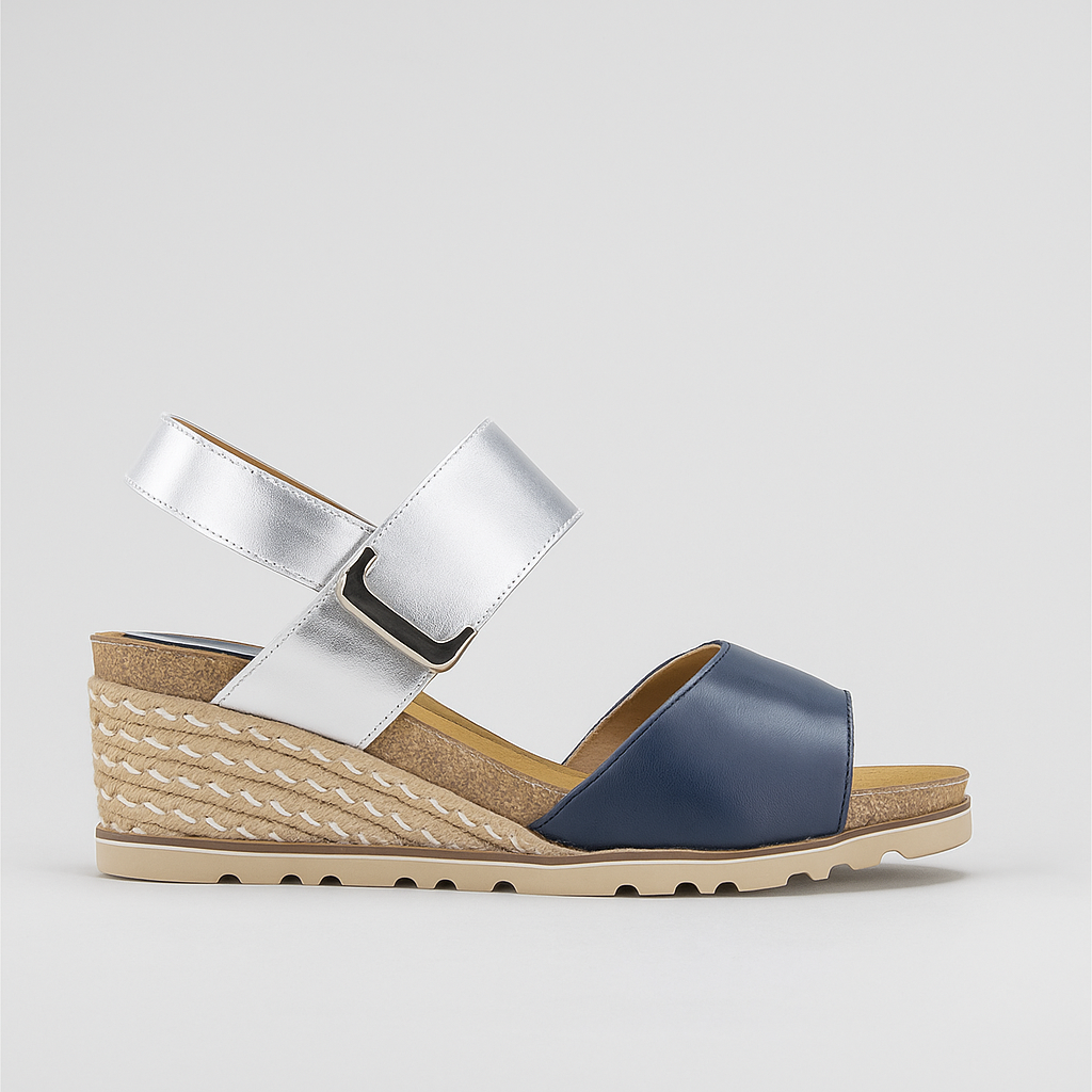 LE SANSA EVITA NAVY SILVER - Women Sandals - Collective Shoes 