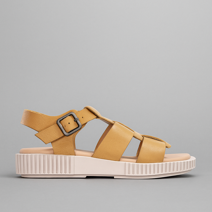 DJANGO & JULIETTE ITALA DK TAN ALMOND SOLE - Women Sandals - Collective Shoes 