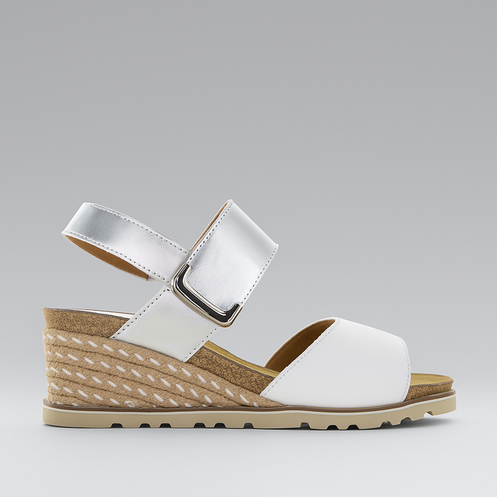 LE SANSA EVITA WHITE SILVER - Women Sandals - Collective Shoes 