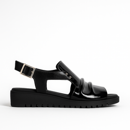 DJANGO & JULIETTE MADIS BLACK PATENT - Women Sandals - Collective Shoes 