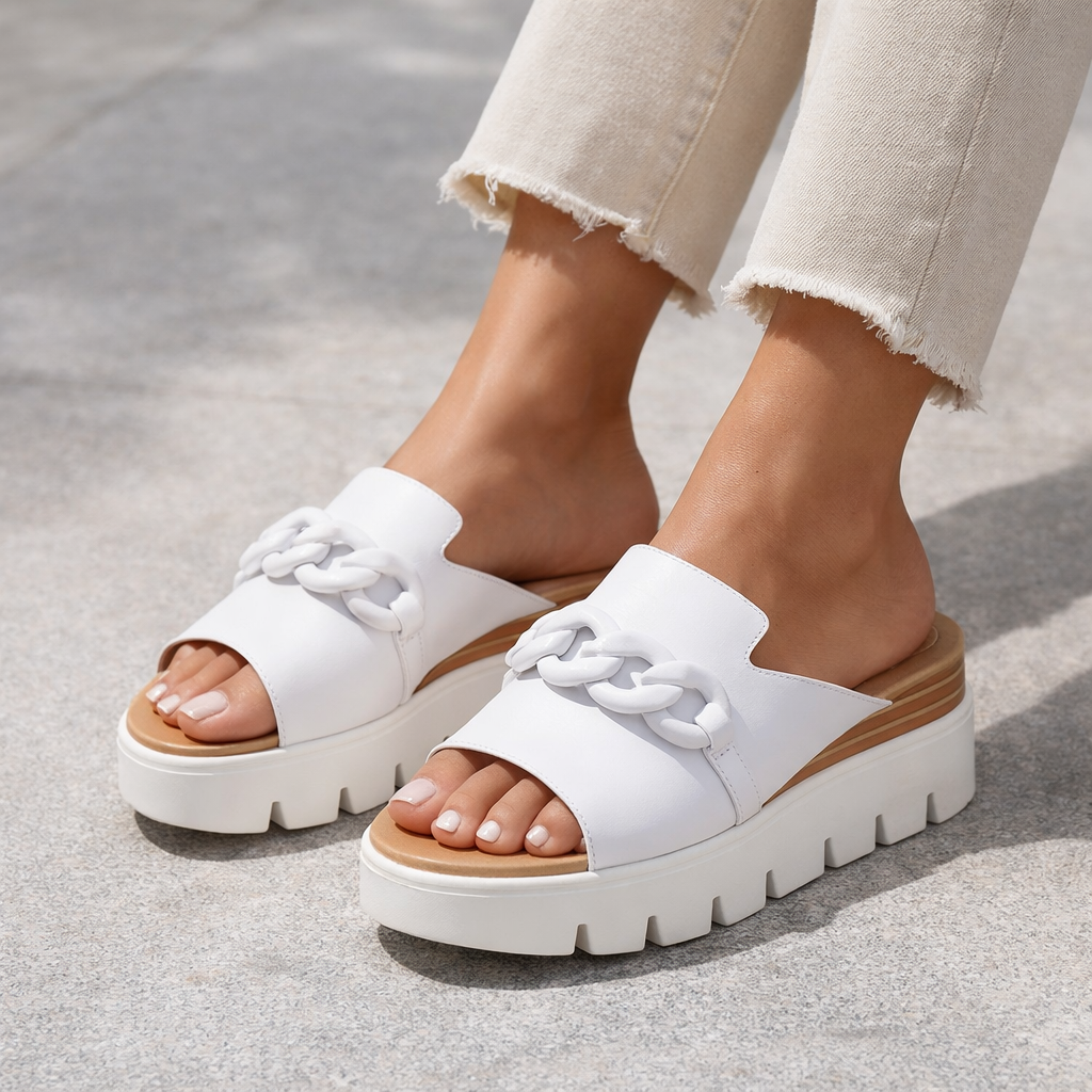 DJANGO & JULIETTE RABLISSY WHITE - Women Wedge - Collective Shoes 