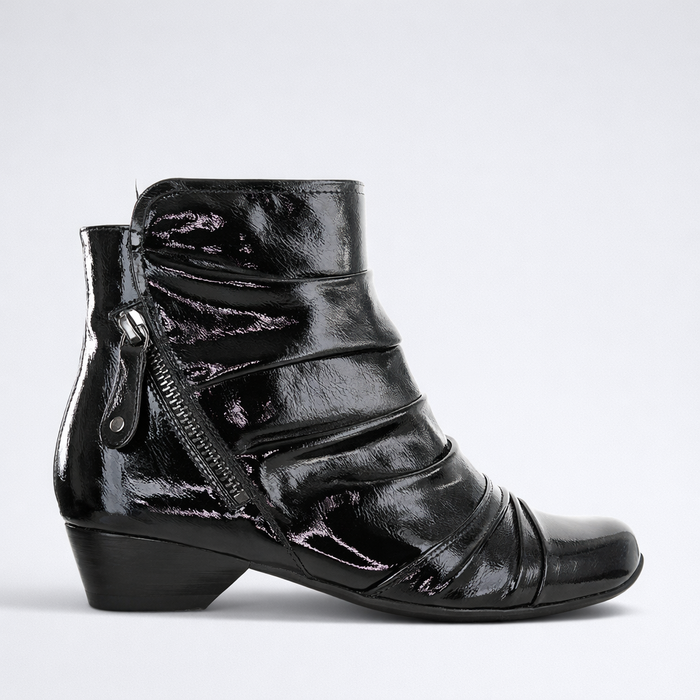 ZIERA CAMRYN BLACK PATENT - Women Boots - Collective Shoes 