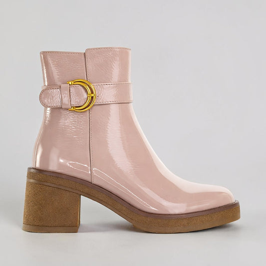 BRESLEY DARNIE NUDE PATENT - Women Boots - Collective Shoes 