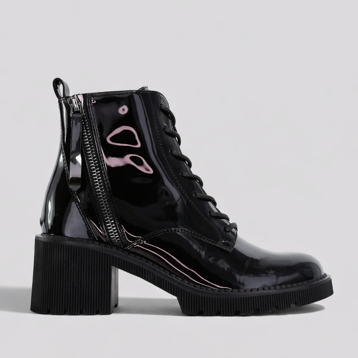 DJANGO & JULIETTE ZYAN BLACK PATENT - Women Boots - Collective Shoes 