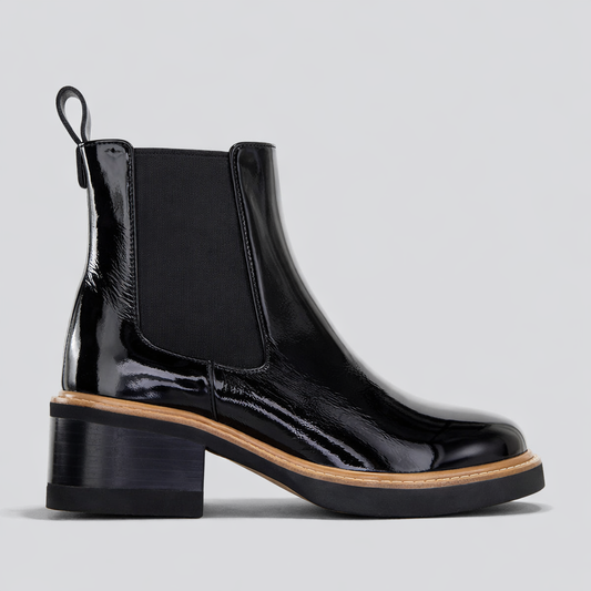 BRESLEY PATROL BLACK PATENT - Women Boots - Collective Shoes 