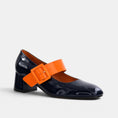 Load image into Gallery viewer, BRESLEY PAGODA NAVY ORANGE PAT
