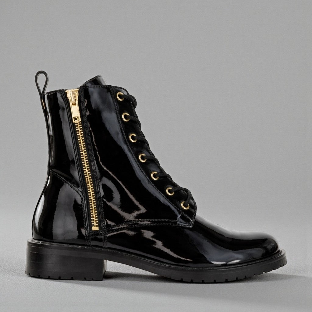 LE SANSA FIN BLACK PATENT - Women Boots - Collective Shoes 