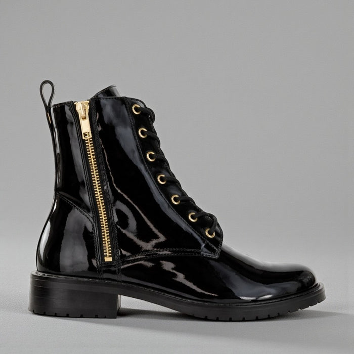 LE SANSA FIN BLACK PATENT - Women Boots - Collective Shoes 
