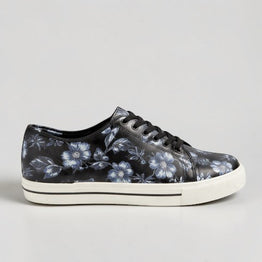 ZIERA ASHLEEN BLACK WHITE FLOWER - Women sneakers - Collective Shoes 