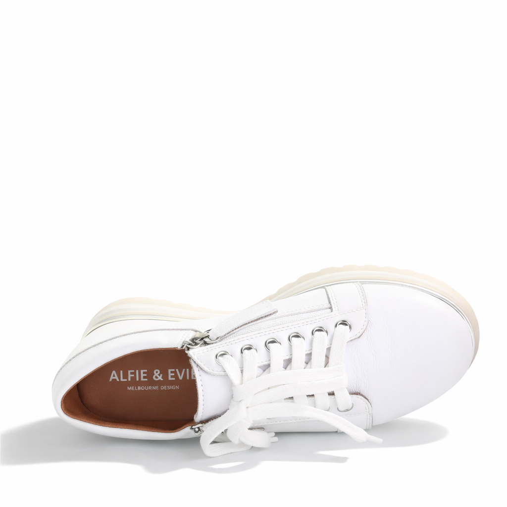 ALFIE & EVIE HOSTING WHITE SILVER STRIPE - Women sneakers - Collective Shoes 