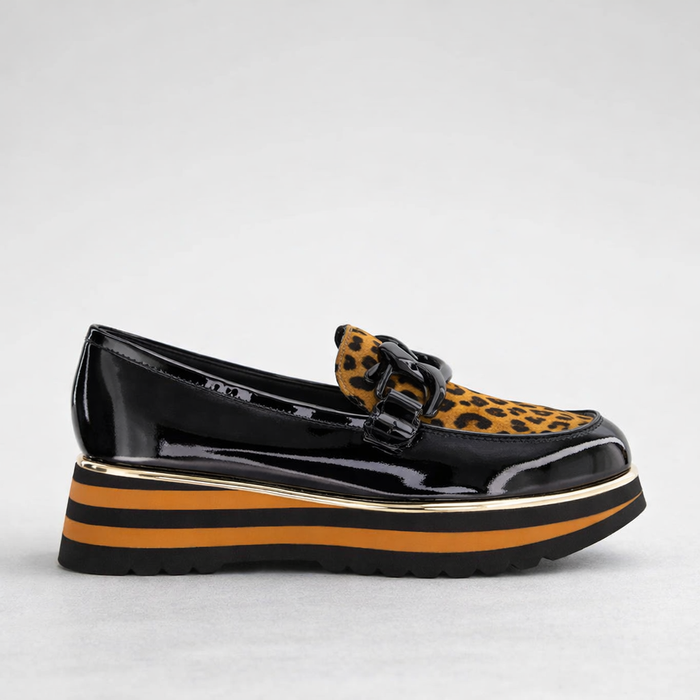DJANGO & JULIETTE EAILA BLACK TAN - Women Loafers - Collective Shoes 