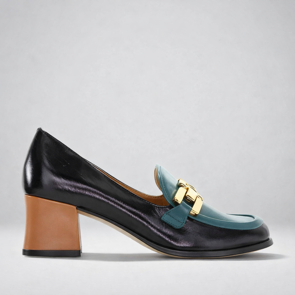 BRESLEY ALICAT BLACK GREEN - Women Loafers - Collective Shoes 