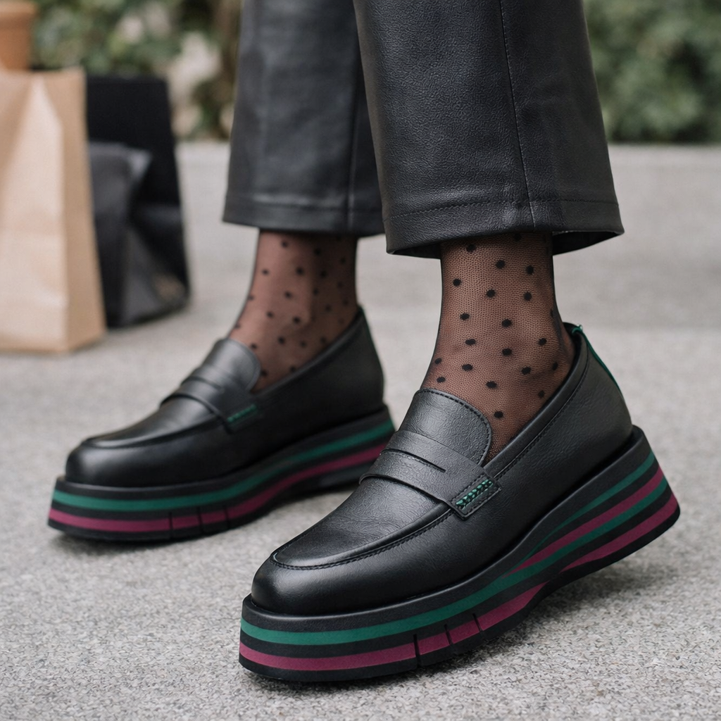 DJANGO & JULIETTE GLAMMS BLACK LEATHER - Women Loafers - Collective Shoes 